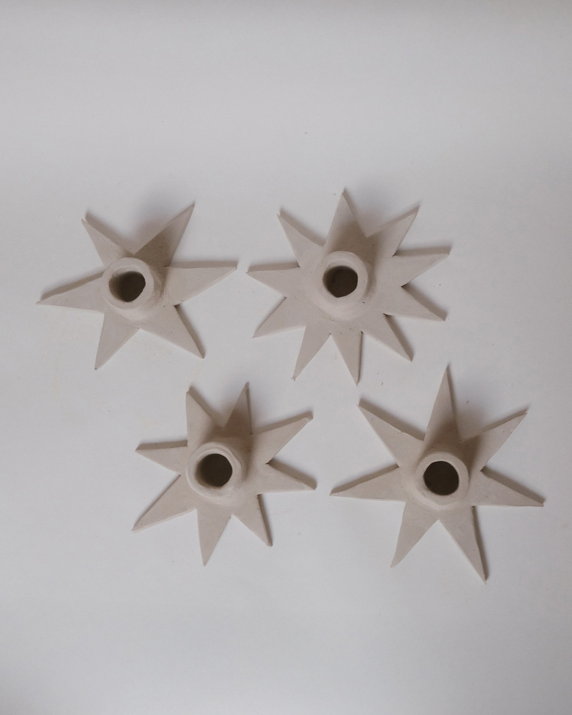 star candle holder pottery template (6 pieces)