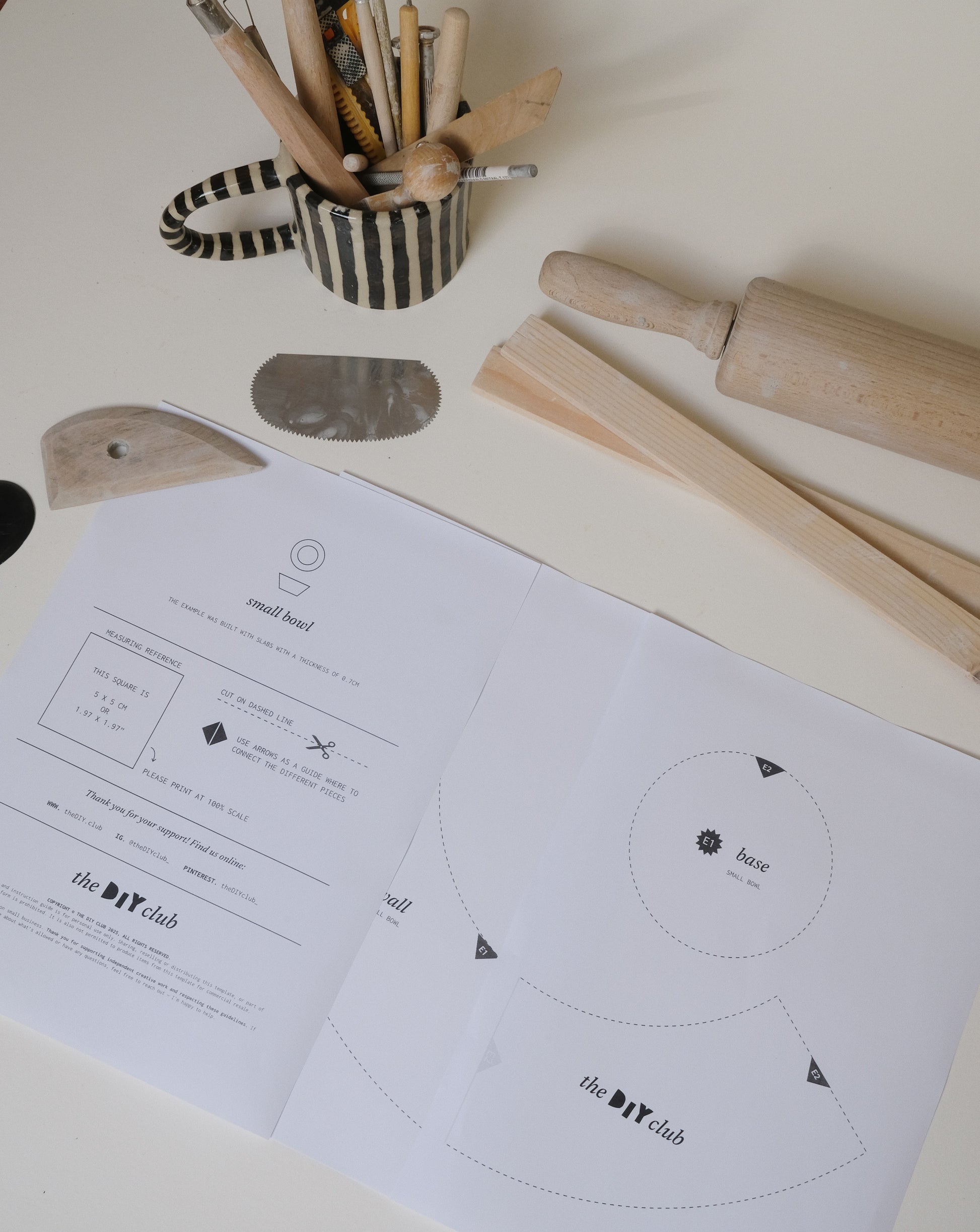 small bowl pottery template