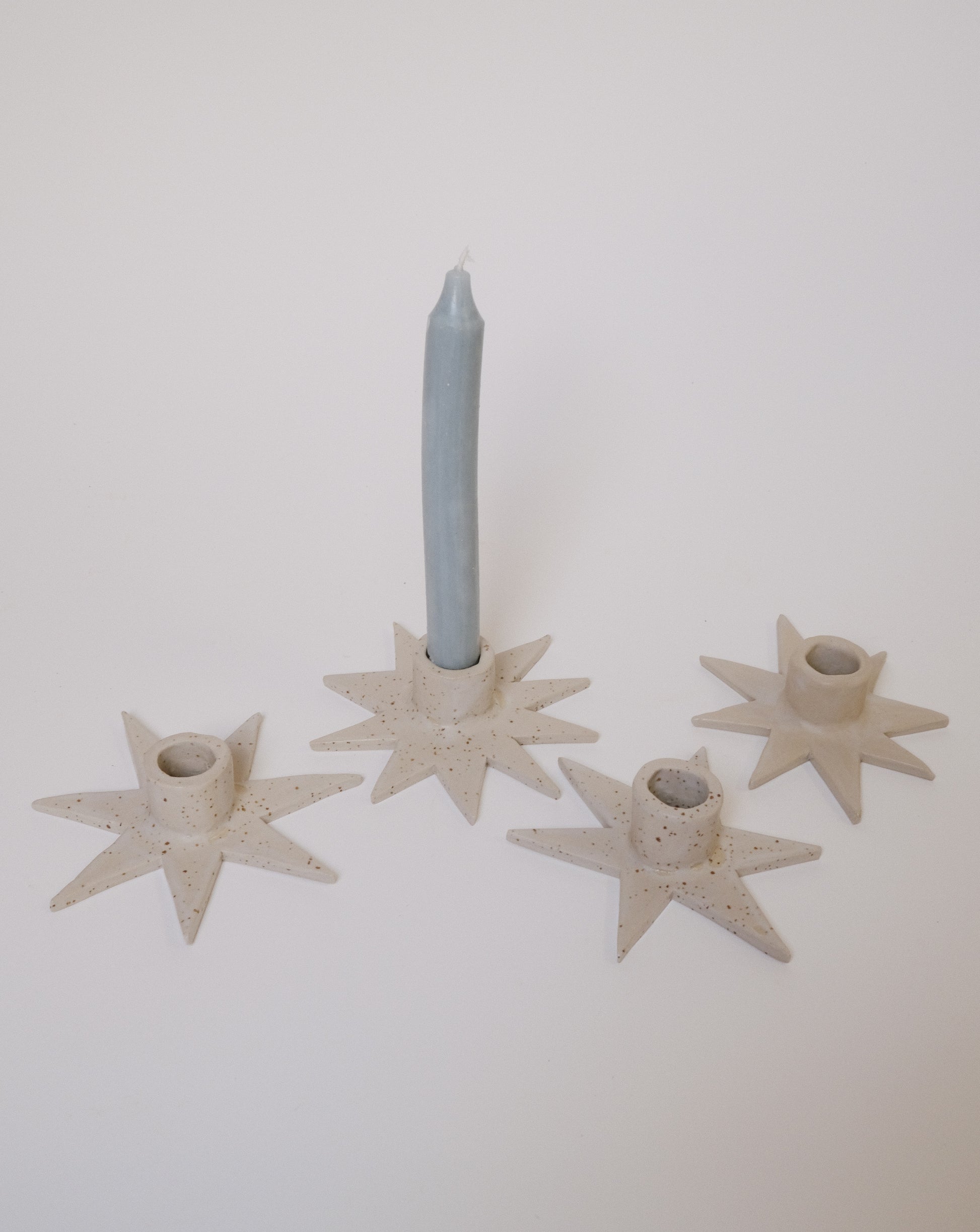 star candle holder pottery template (6 pieces)